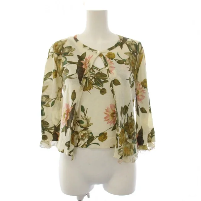 Dior Galliano Era Ensemble Knit Cardigan Sleeveless Top Floral Pattern Cashmere in Cashmere from The Reluxe