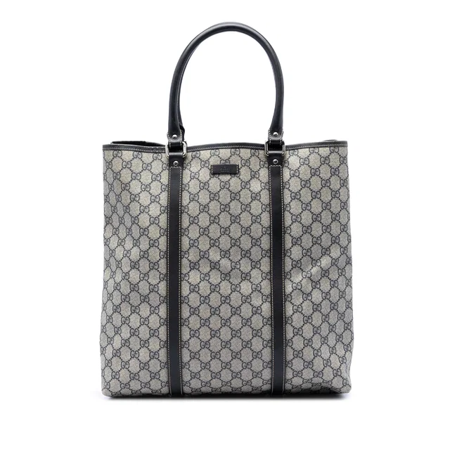 Beige Gucci GG Supreme Joy Vertical Tote in Beige Coated canvas from Designer Revival