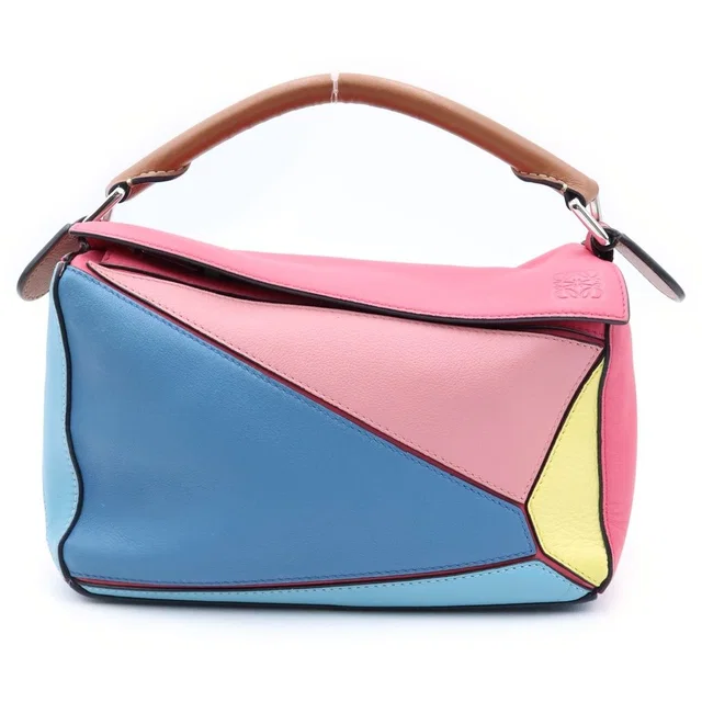 Loewe Puzzle Bicolor 2-Way Shoulder Bag Multicolor Leather Silver in Silver Leather from The Reluxe