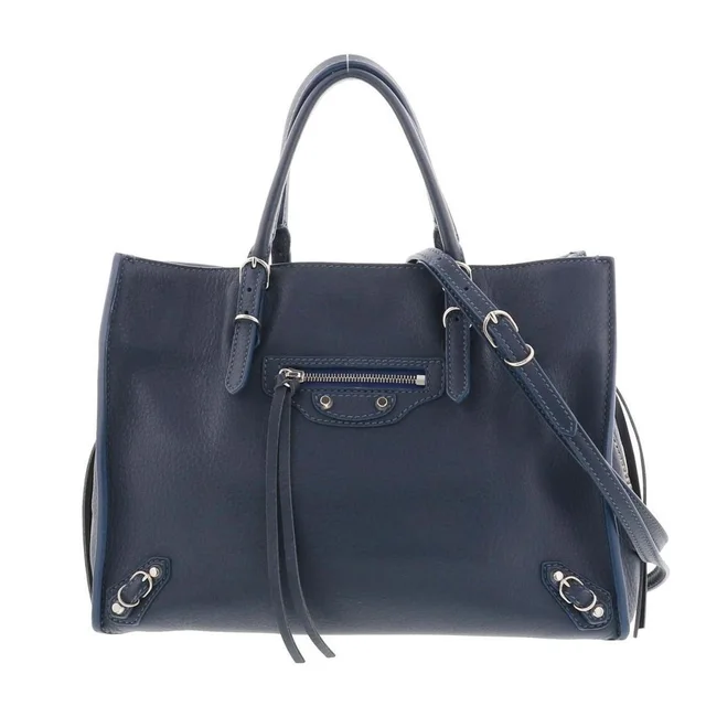 Balenciaga Paper Zip Around Handbag Shoulder Bag Navy Blue in blue from Poshmark