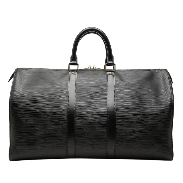 Black Louis Vuitton Epi Keepall 45 Travel Bag in Black Leather from Designer Revival