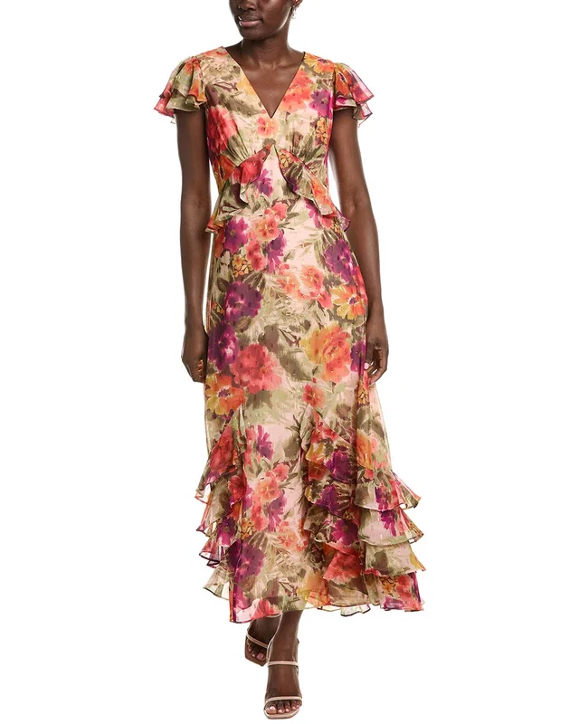 Eliza J Short Sleeve Printed Maxi Dress, image 1 of 1 from Rue La La