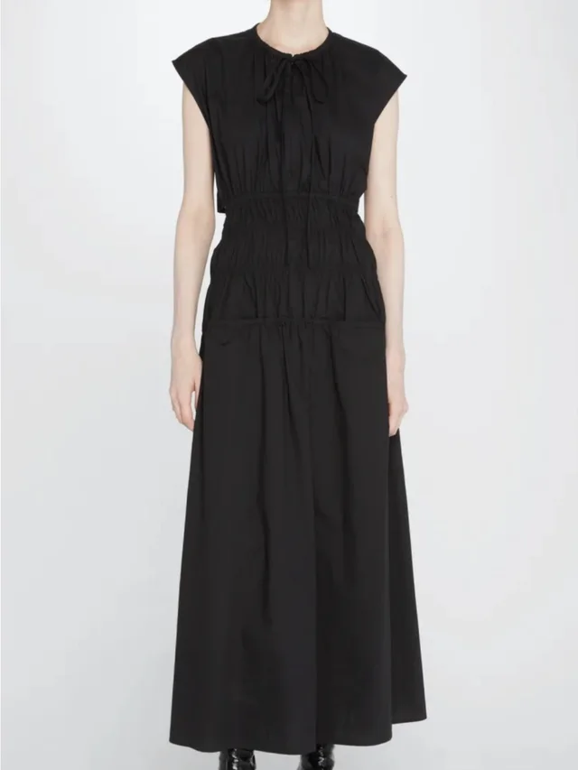 Proenza Schouler Smocked Waist Maxi Dress in black from Poshmark