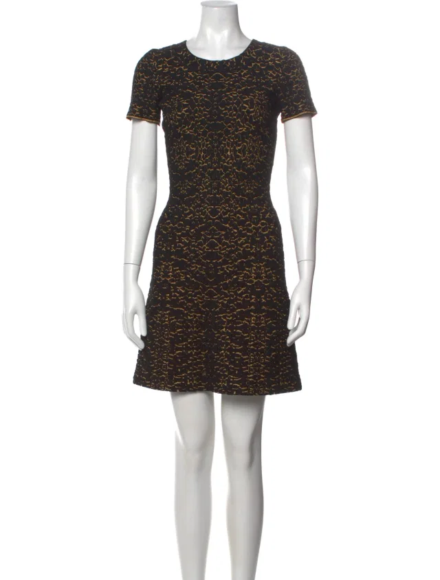 Alaïa Patterned Mini Dress in black from The RealReal