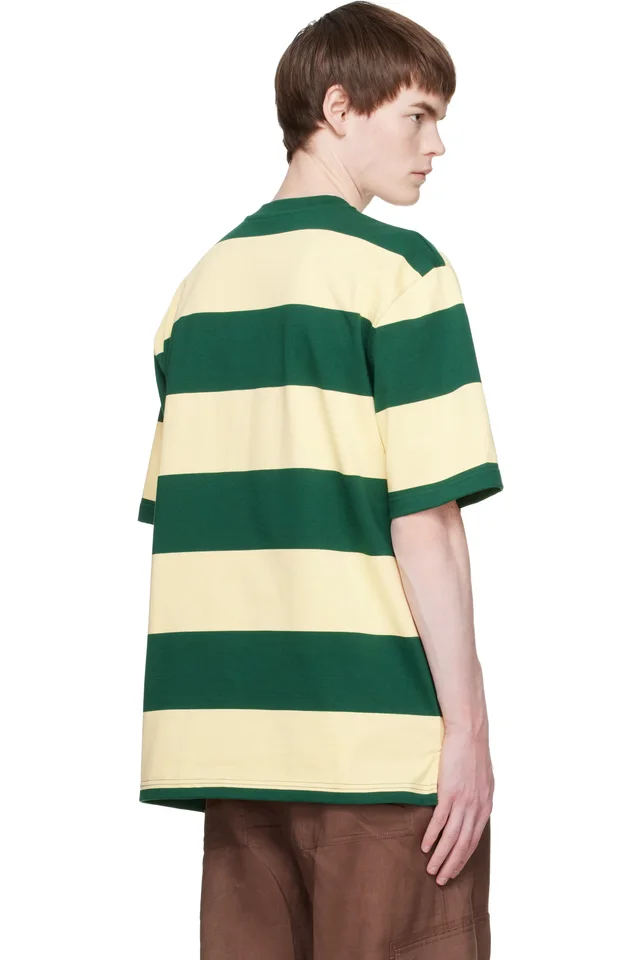 Marni Green & Yellow Maxi-Stripe Cotton T-shirt, photo 3 of 4 from SSENSE
