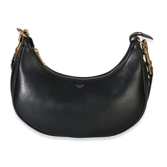 Celine Black Smooth Calfskin Medium Ava Strap Bag in Black Calfskin from myGemma