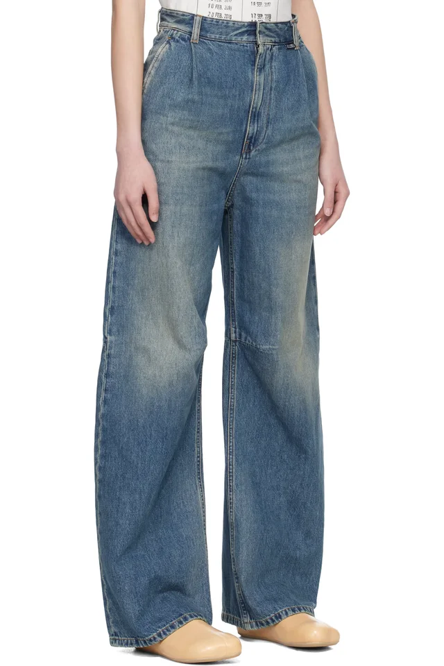 MM6 Maison Margiela Blue Wide-Leg Jeans, photo 2 of 4 from SSENSE