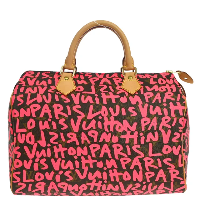Louis Vuitton 2008 Pink Monogram Graffiti Speedy 30 Handbag M93704 in Pink Canvas from AMORE Vintage Tokyo