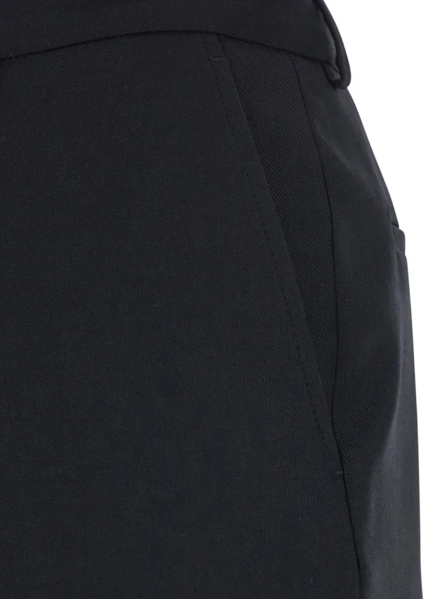 Valentino Pants with Flared Design and Pleats on Front and Back in Nylon and Wool Gabardine Black Men in Black 55% Polyester 45% Virgin Wool, photo 5 of 8 from Gaudenzi Boutique