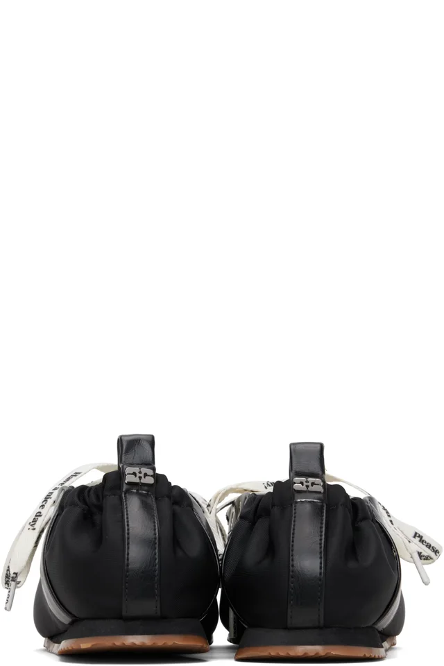 GANNI Black Sporty Ballerina Flats, photo 2 of 5 from SSENSE