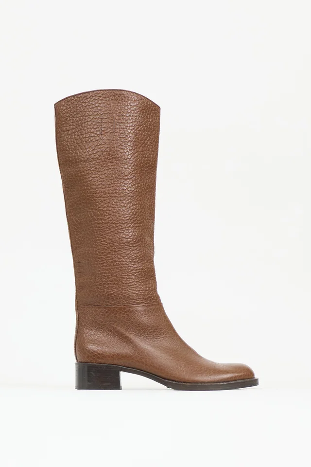 Prada 2003 Pebbled Leather Boot in Leather from VSP Consignment