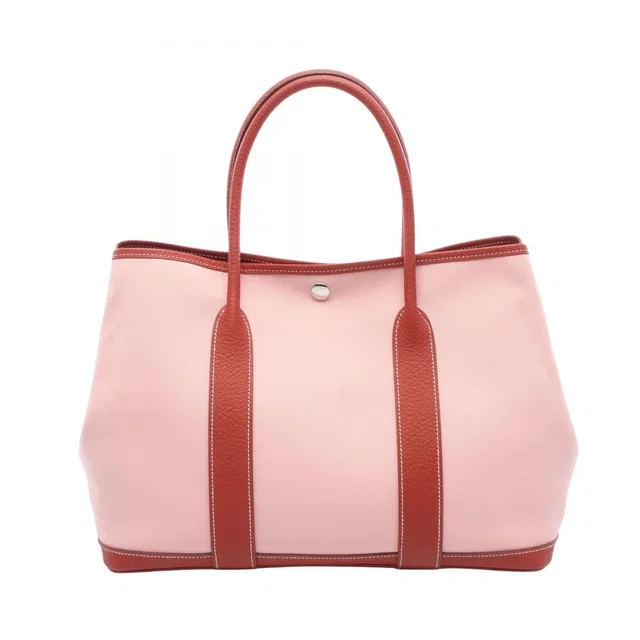 Hermès Tote Bag Garden Party PM Rose Sakura Rouge Ducese Canvas in Red Canvas from The Reluxe