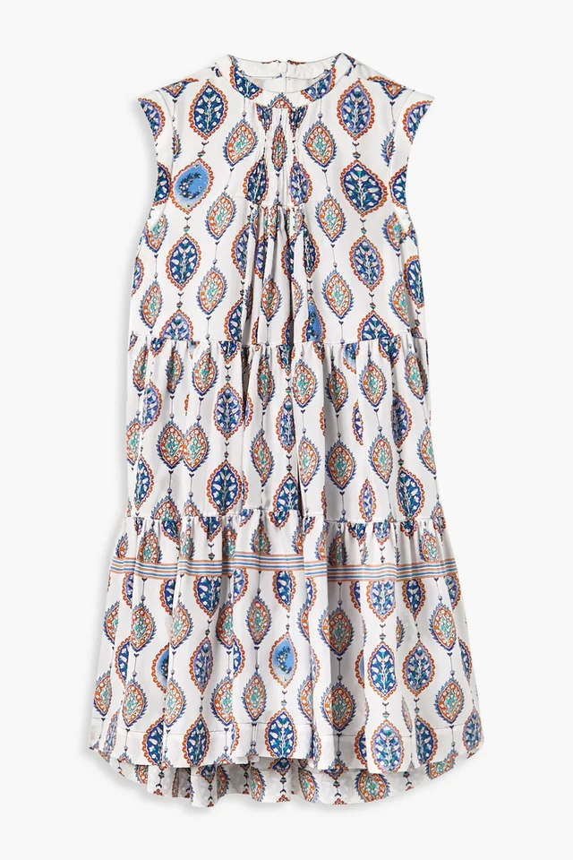 Chloé Tiered Printed Silk Crepe de Chine Mini Dress from THE OUTNET, photo 1 of 1