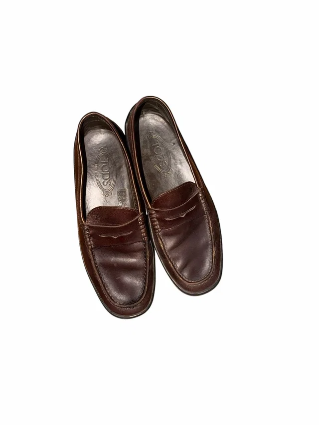 Tod's Men's Brown Leather Penny Loafers Size 8 in brown|red Leather from Poshmark