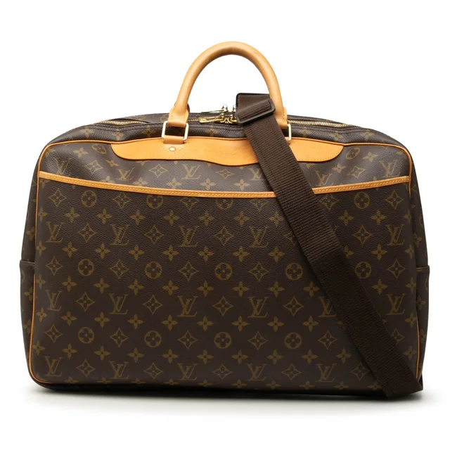 Brown Louis Vuitton Monogram Alize 24 Heures Travel Bag in Brown Coated canvas from Designer Revival