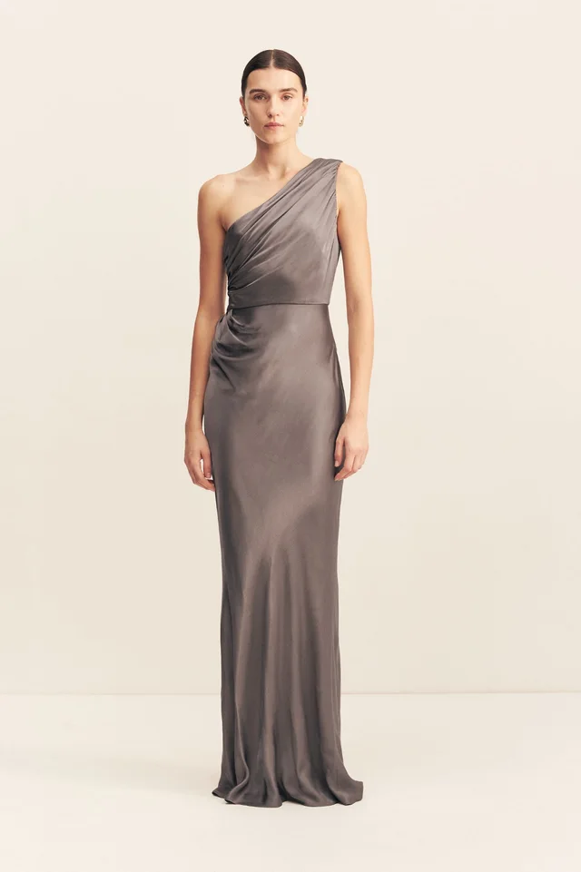 Shona Joy LA LUNE GATHERED ONE SHOULDER MAXI DRESS - GRAPHITE from Shona Joy, photo 1 of 1