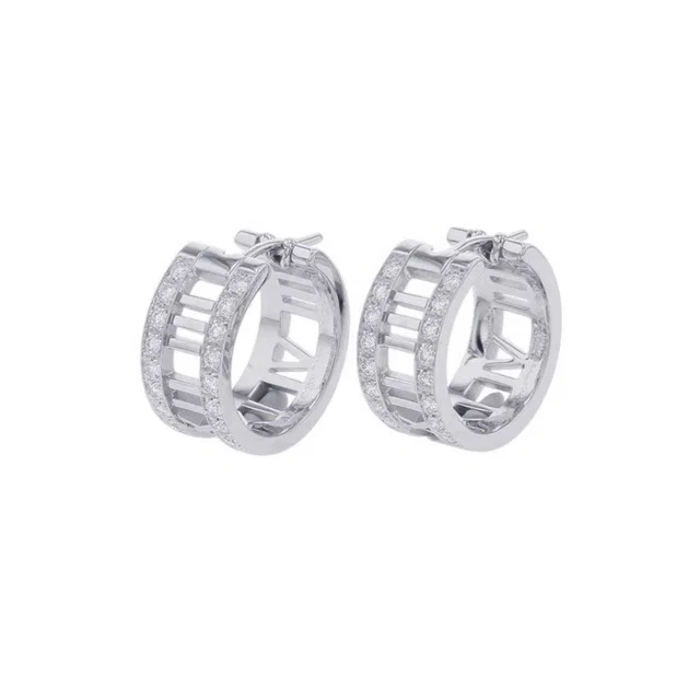 Tiffany & Co. Earrings Atlas Open Diamond 18K White Goldwhite Gold in White from The Reluxe