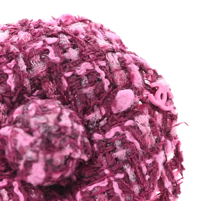 Chanel Camellia Pin Brooch Pink in Pink Tweed from FASHIONPHILE, photo 3 of 3