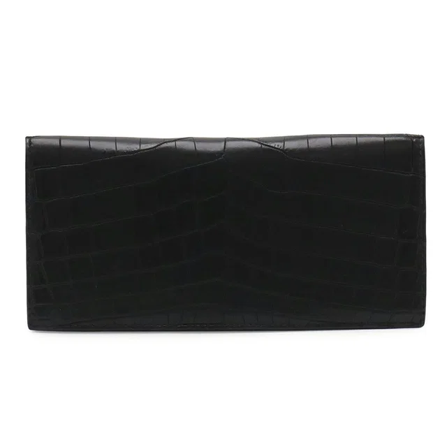 Bottega Veneta Crocodile Bifold Long Wallet in Crocodile from LuxUness