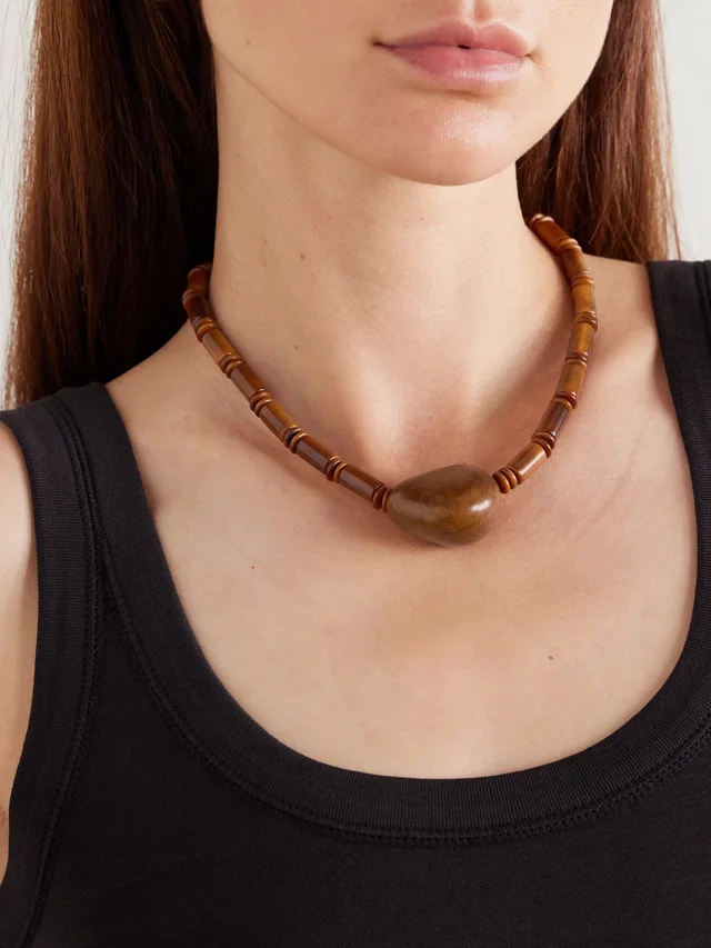 HUNTING SEASON The Choker tagua and leather necklace in Brown, photo 2 of 2 from NET-A-PORTER (Canada)