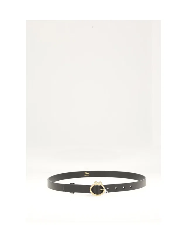 Dior Medallion Belt — Black Calf Leather (bos Taurus) in Black Calfskin from HEWI