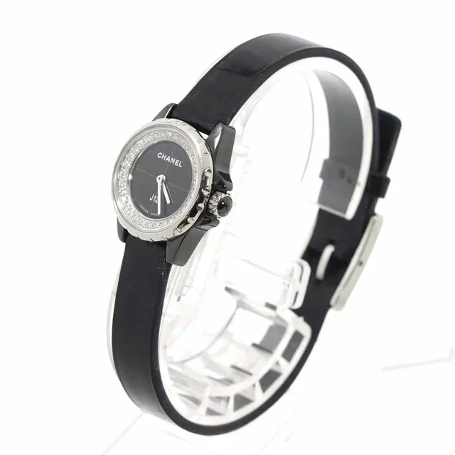 J12 XS H4663 Women's Watch, Diamond Bezel, Black Ceramic Quartz Watch, Chanel 90315240 in Black Ceramic from Luxury Promise