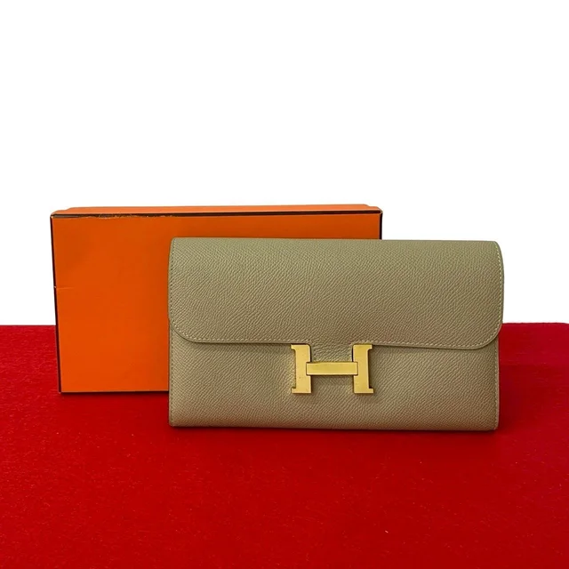 Hermès Constance Long Veau Epsom Wallet Billfold Beige in Beige Epsom leather from The Reluxe