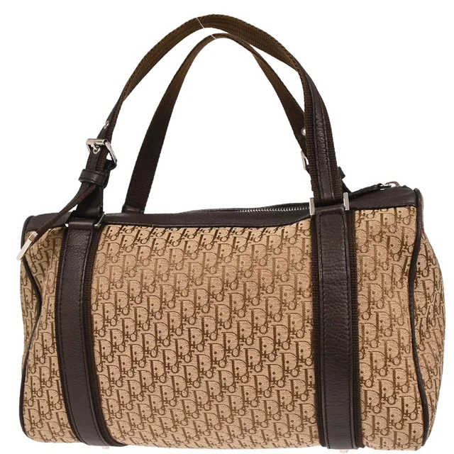 Dior Brown Beige Street Chic Trotter Handbag in Brown Canvas from AMORE Vintage Tokyo