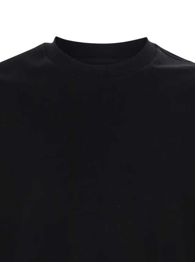 Emporio armani Black Crew neck T-shirt with tone-on-tone logo on the front in cotton for men in Black 100% Cotton, photo 5 of 6 from Gaudenzi Boutique