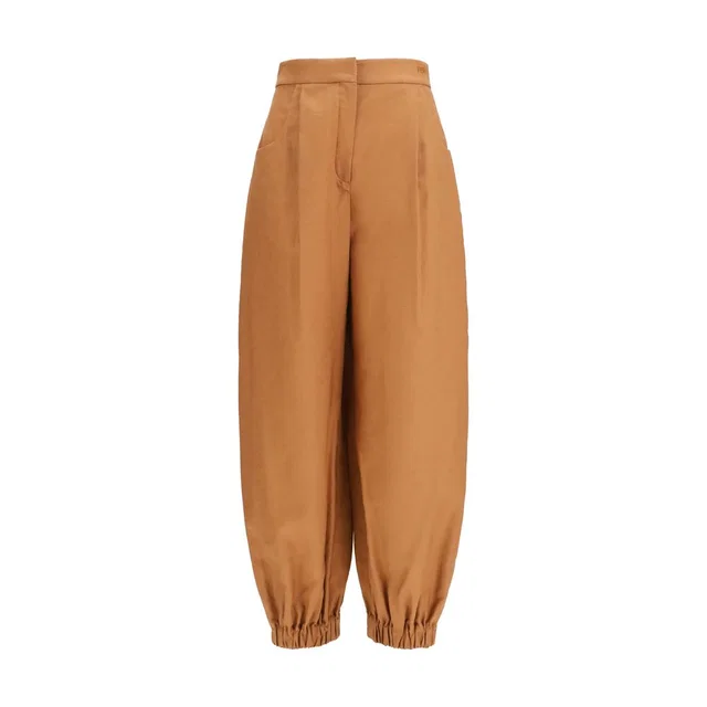 Fendi Brown Linen Casual Pants in Brown from HEWI