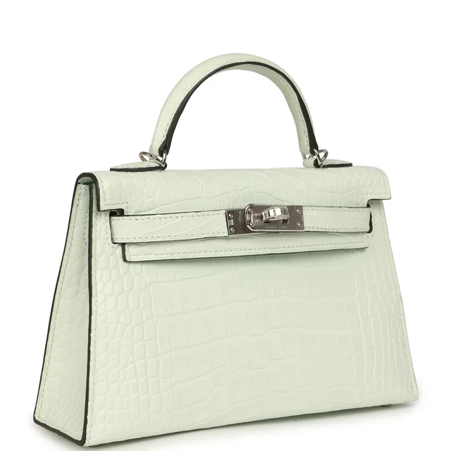 Hermès Kelly Sellier 20 Vert Peppermint Matte Alligator Palladium Hardware in Green Crocodile from Madison Avenue Couture, photo 2 of 2