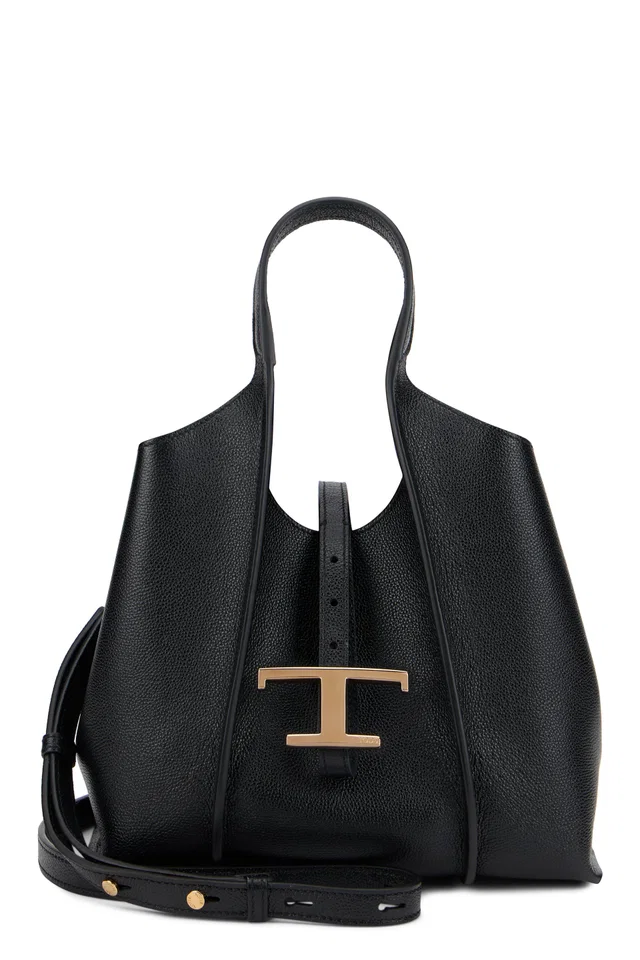 Tod's Pebbled Calfskin Shoulder Bag — Black in Black Calfskin from HEWI