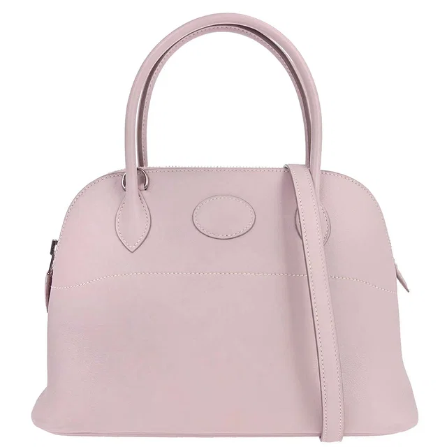 Hermès Rose Dragee Swift Bolide 27 2way Shoulder Handbag in Pink Swift leather from AMORE Vintage Tokyo