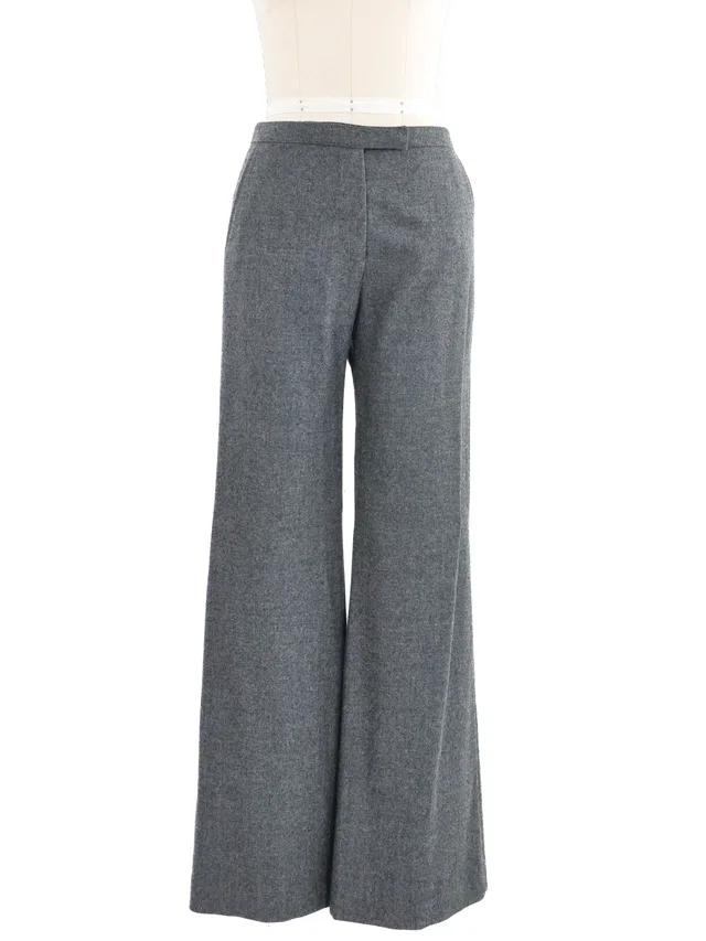 2004 Balenciaga Gray Wool Trousers in Grey Wool from Arcade Vintage