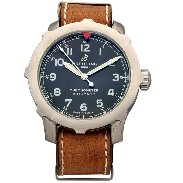 Breitling Aviator 8 AB2040 46mm Stainless Steel Watch in Leather from H&T
