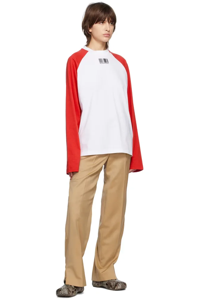 VTMNTS Tan Tailored Trousers, photo 4 of 4 from SSENSE