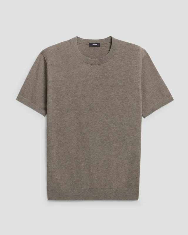 Theory Soris Tee in Light Bilen in MOREL MELANGE 62% Viscose, 38% Polyester; Exclusive Of Elastic, photo 7 of 9 from Theory
