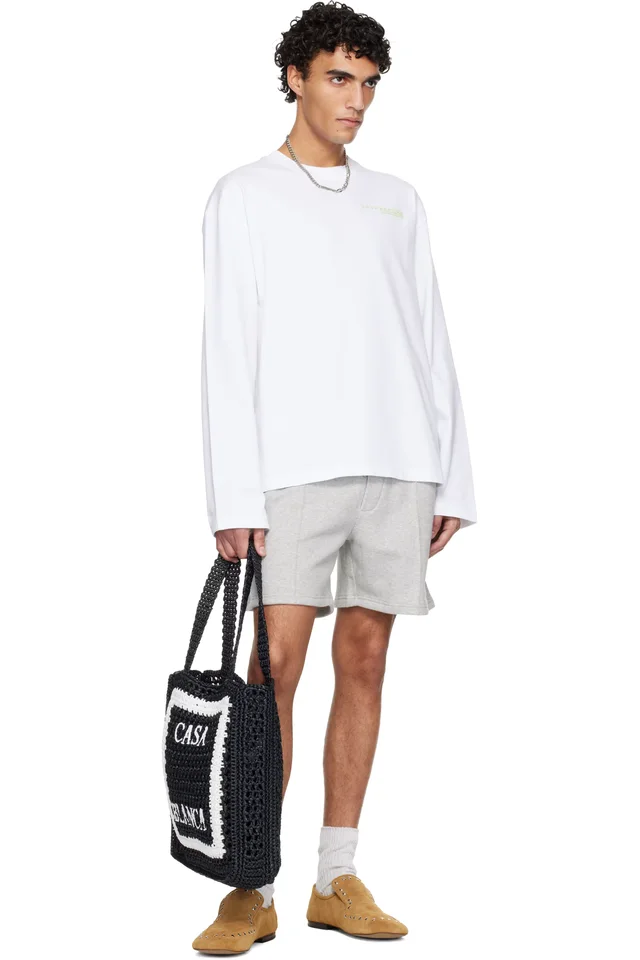 Casablanca Gray Cashmere Blend Sweat Shorts, photo 4 of 4 from SSENSE