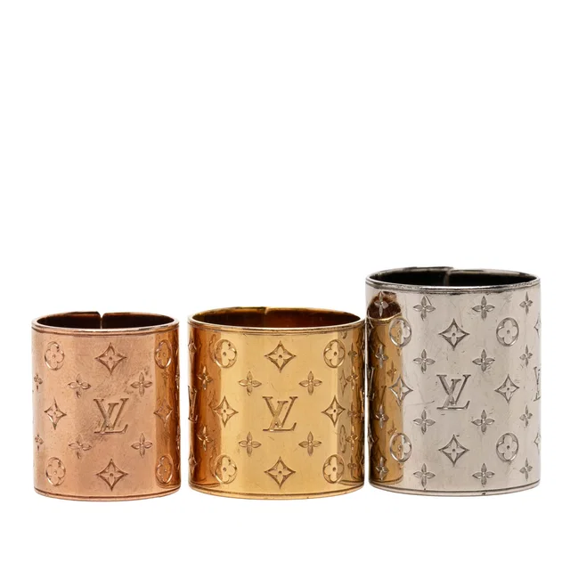 Gold Louis Vuitton Brass Nanogram Ring Set in Gold from Designer Revival