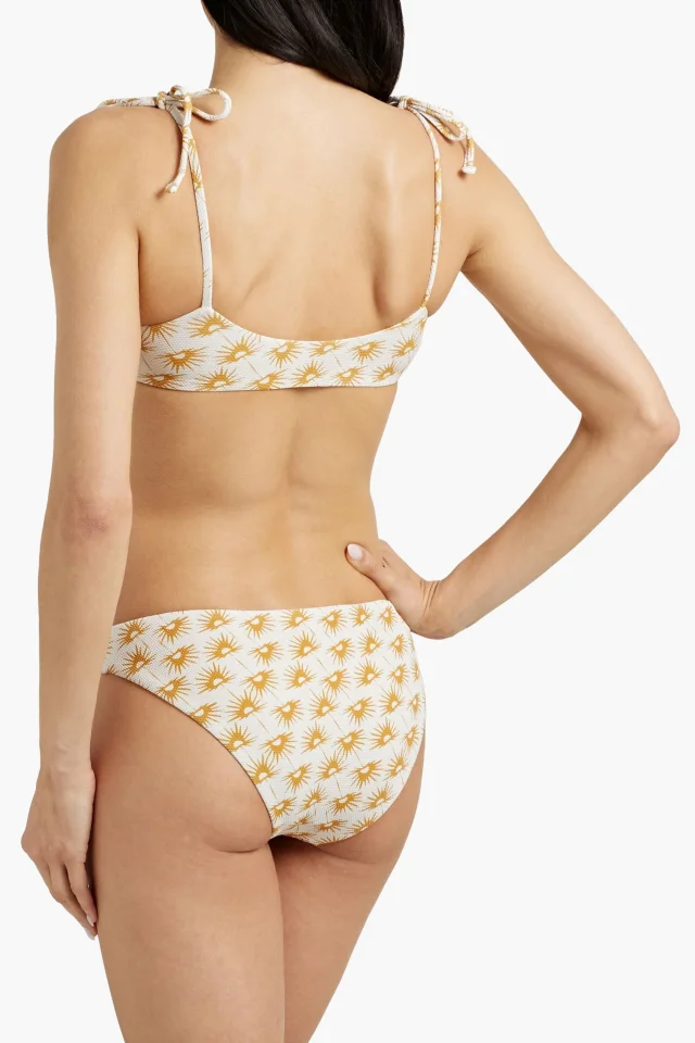 Eberjey Annia Printed Low-Rise Bikini Briefs in White, photo 3 of 4 from THE OUTNET