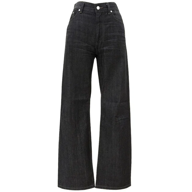 Louis Vuitton Denim Monogram Stitch Straight Pants #38 Black in Black Denim from VINTAGE QOO TOKYO