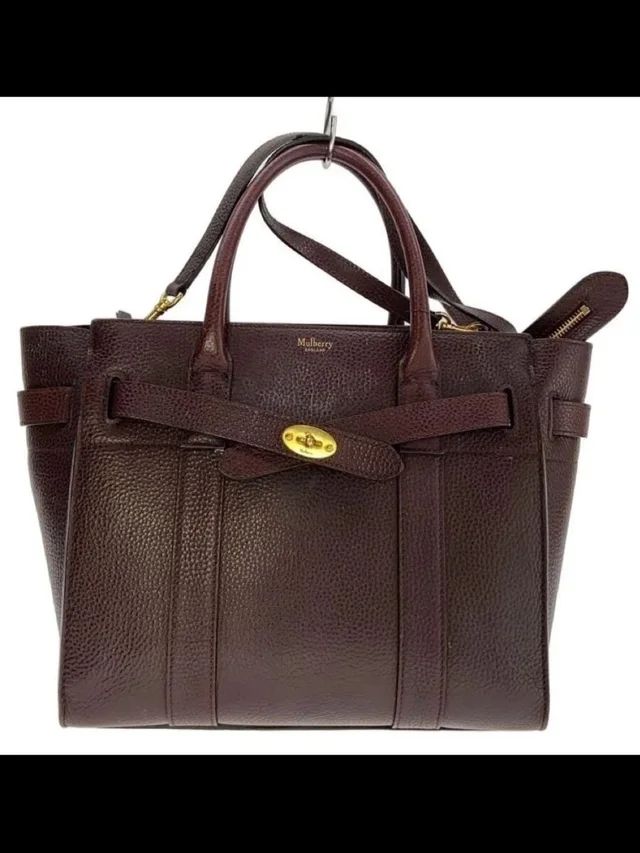 Mulberry Pebbled Leather Tote - Burgundy in brown|red Leather from Poshmark