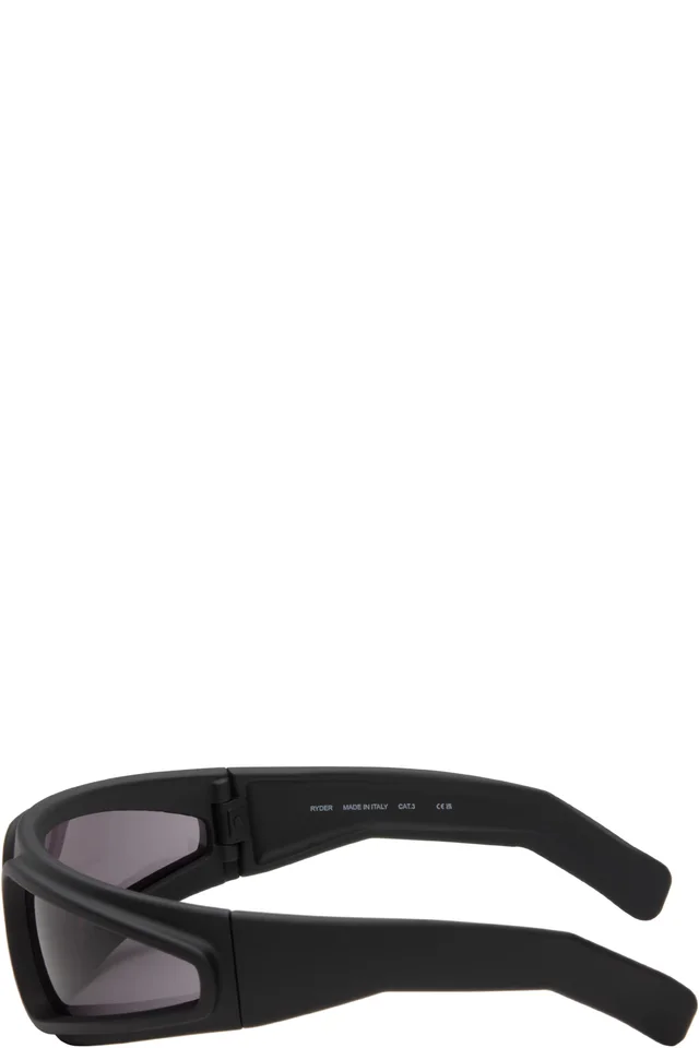 Rick Owens Black Temple Ryder Sunglasses, photo 3 of 4 from SSENSE