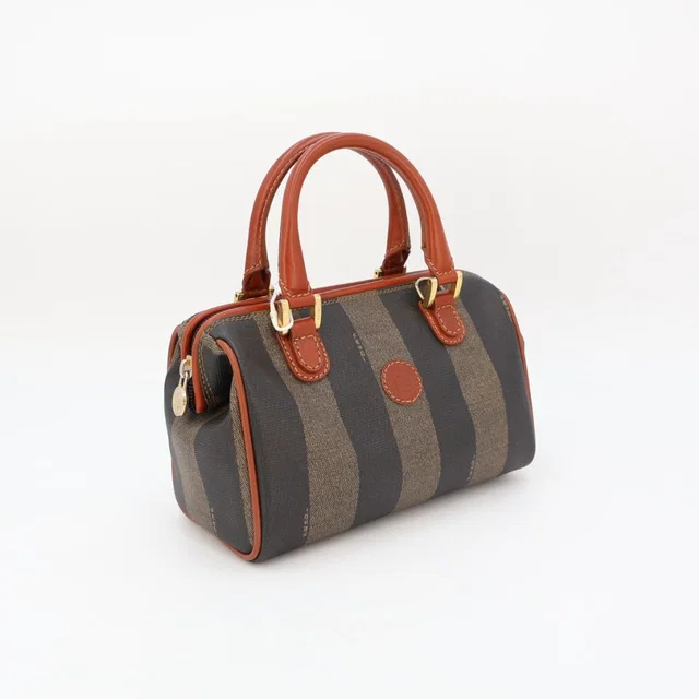 Fendi Pecan Mini Boston Bag in Coated canvas from The Reluxe