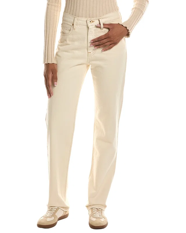 SLVRLAKE Phoenix Winter Ecru Straight Jean, image 1 of 1 from Rue La La
