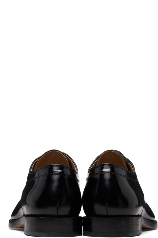 Maison Margiela Black Tabi Lace-Up Derbys, photo 2 of 5 from SSENSE