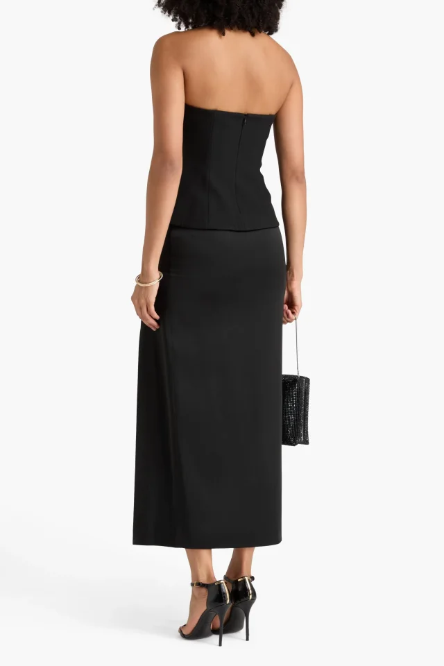 Veronica Beard Arlette Strapless Crepe Bustier Top in Black, photo 3 of 8 from THE OUTNET