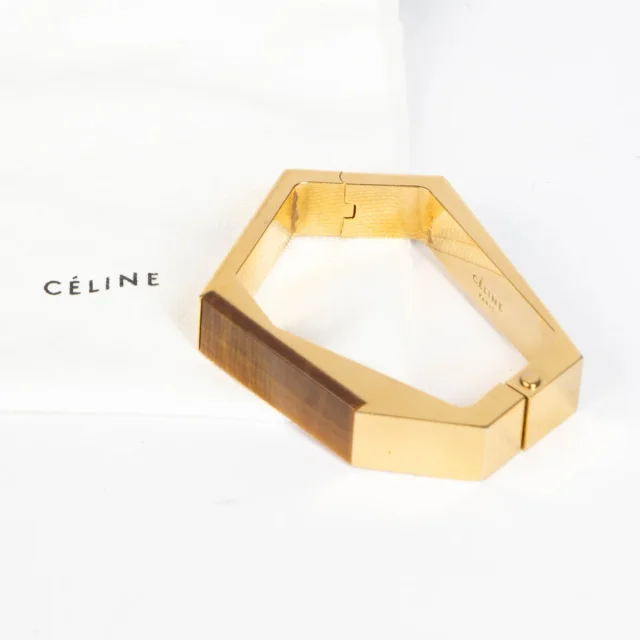 Celine Brass Angular Geometric Id Bracelet from Labellov, photo 2 of 4