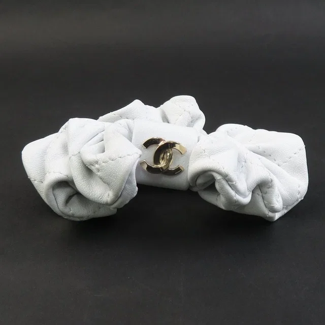 Chanel Scrunchie Hair Tie in Leather from The Reluxe