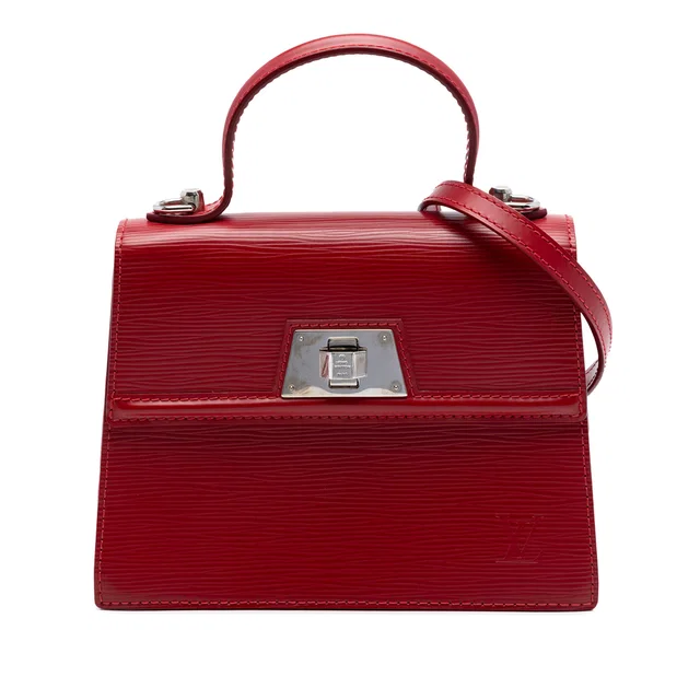 Red Louis Vuitton Epi Sevigne Satchel in Red Leather from Designer Revival